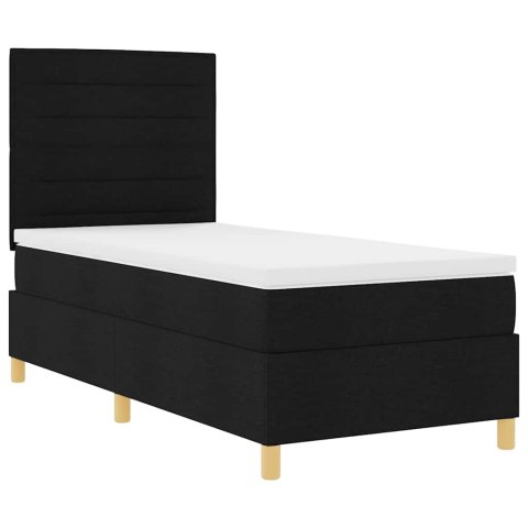 Łóżko z sprężyną LED z materacem Czarny 80 x 200 cm tkanina
