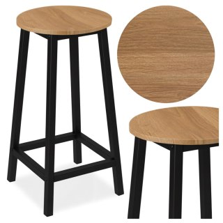 Krzesło barowe metalowe FLINT MODERN OAK