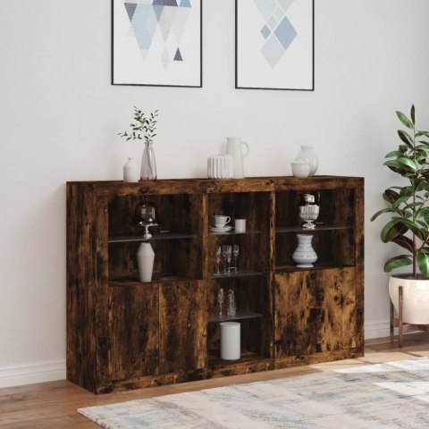 Szafka z oświetleniem LED, przydymiony dąb, 162x37x100 cm