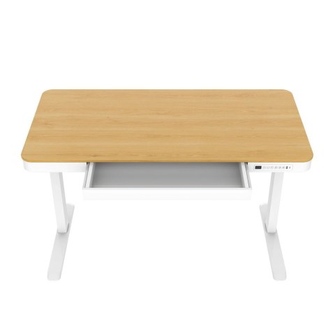 Activejet Biurko z elektryczną regulacją wysokości ET119W-C biały/dąb. Wymiar blatu 140 x 70 cm.