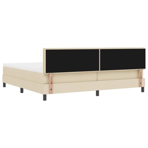 Łóżko sprężynowe z materacem Kremowy 200 x 200 cm tkanina