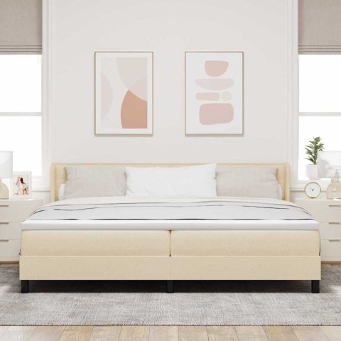 Łóżko sprężynowe z materacem Kremowy 200 x 200 cm Poliester