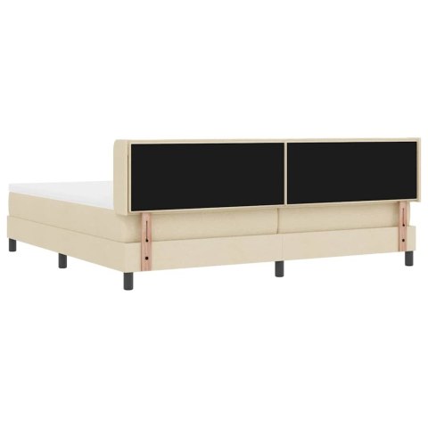 Łóżko sprężynowe z materacem Kremowy 200 x 200 cm Poliester