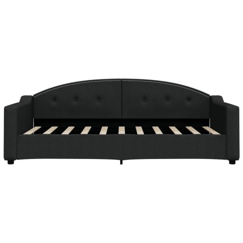 Sofa z materacem, czarna, 90x190 cm, tkanina