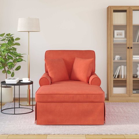 Chaise Lounge z Fartuszkiem z poduszką Czerwono-pomarańczowy