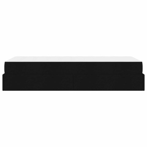 Rama łóżka z materacem z materacem 2 pcs Czarny tkanina