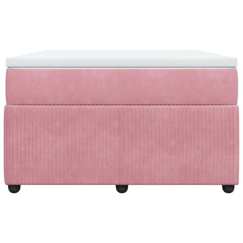 Łóżko kontynentalne z materacem, różowe, 120x200 cm, aksamit