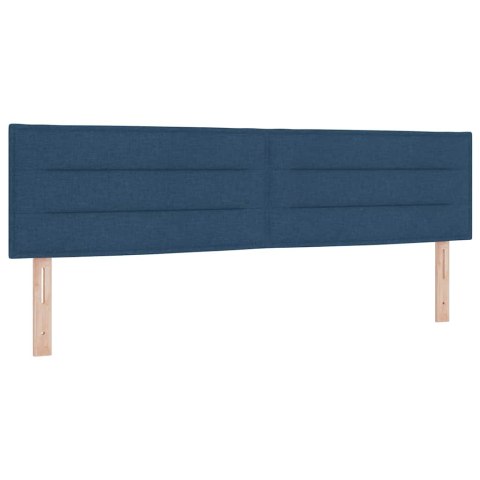 Łóżko z sprężyną LED z materacem Niebieski 180 x 200 cm tkanina