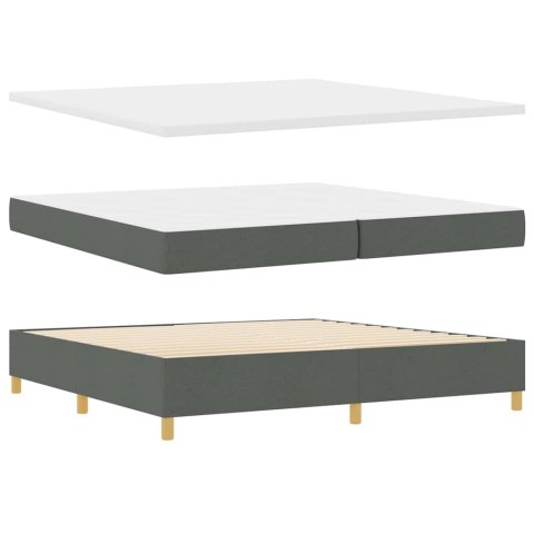 Łóżko z sprężyną LED Ciemnoszary 200 x 200 cm tkanina