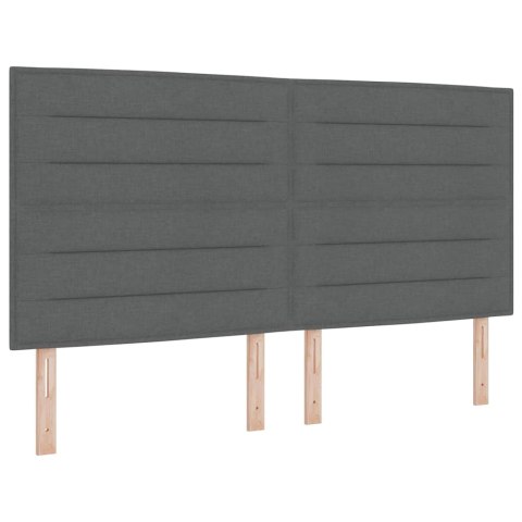 Łóżko z sprężyną LED Ciemnoszary 200 x 200 cm tkanina