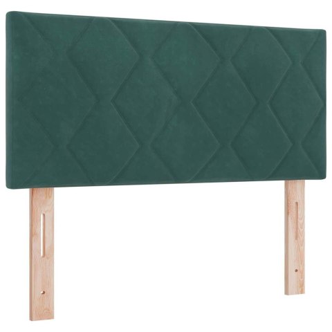 Łóżko z sprężyną LED z LED Ciemna zieleń 90 x 190 cm Aksamit