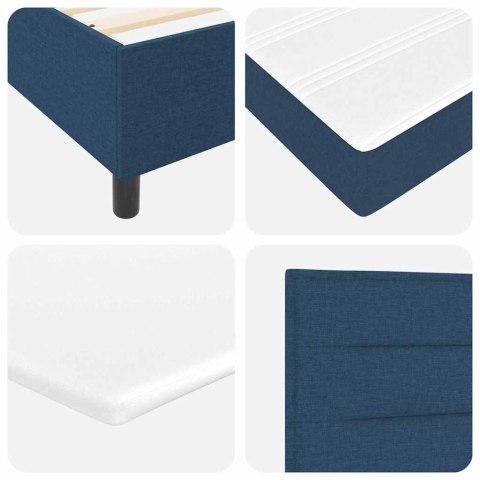 Łóżko z sprężyną LED z materacem Niebieski 180 x 200 cm tkanina