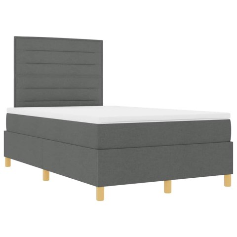 Łóżko z sprężyną LED Ciemnoszary 120 x 190 cm tkanina