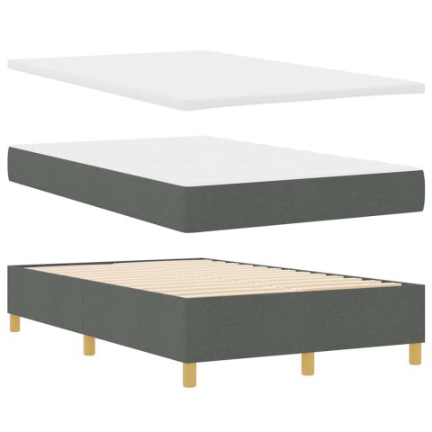 Łóżko z sprężyną LED Ciemnoszary 120 x 190 cm tkanina