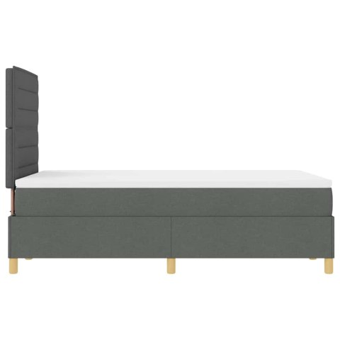 Łóżko z sprężyną LED Ciemnoszary 120 x 190 cm tkanina