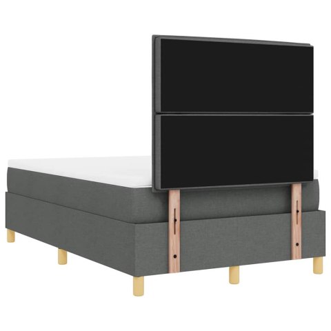 Łóżko z sprężyną LED Ciemnoszary 120 x 190 cm tkanina
