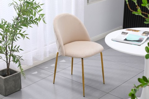 Krzesło welurowe FARGO GOLD VELVET beżowe