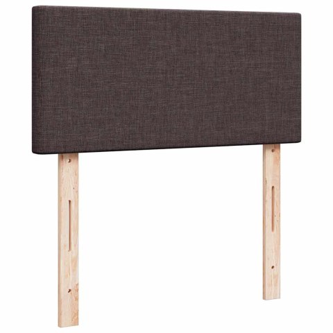 Łóżko otomana z materacem i LED ciemnobrązowy 90x200 cm tkanina