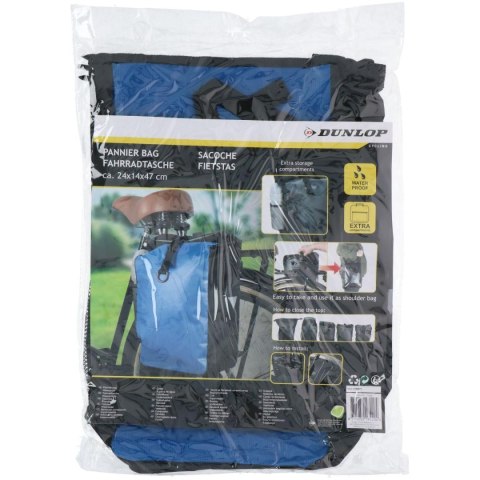 SAKWA TORBA ROWEROWA WODOSZCZELNA TYLNIA NA BAGAŻNIK NIEBIESKA 15L DUNLOP