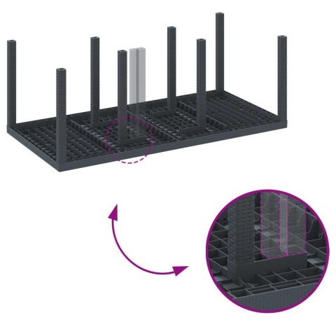 Zestaw do jadalni w ogrodzie 9 pcs Antracyt Rattan Polt