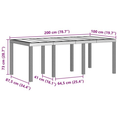 Zestaw do jadalni w ogrodzie 9 pcs Antracyt Rattan Polt