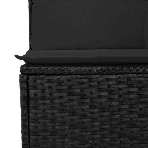 Zestaw Sof na Ogród z poduszką 10 pcs Czarny Rattan poli