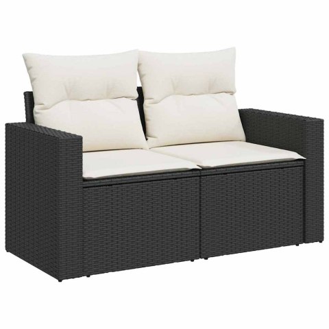 Zestaw Sof na Ogród z poduszką 10 pcs Czarny i kremowy