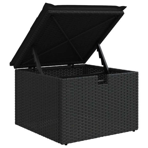 Zestaw Sof na Ogród z poduszką 8 pcs Czarny Polirattan