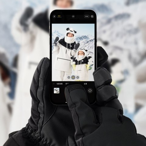 Rękawiczki narciarskie wodoodporne dotykowe do telefonu Finger Style rozmiar L - czarne