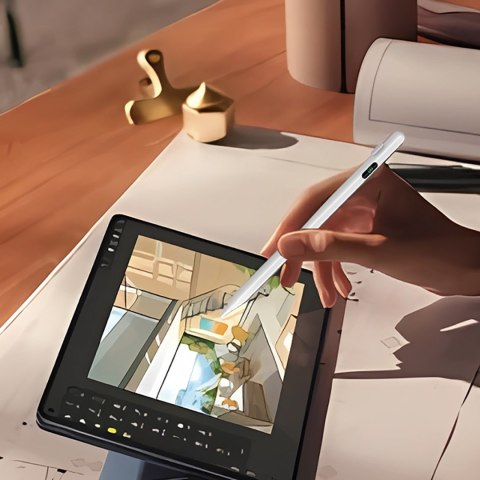 Rysik aktywny Stylus uniwersalny do Android i iOS USB-C - biały