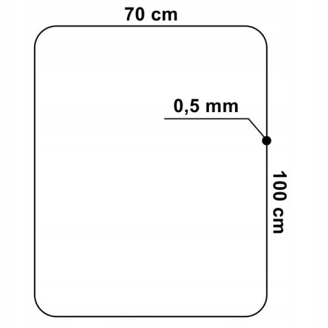 Mata ochronna pod fotel PP 100x70 cm czarna 0,5 mm