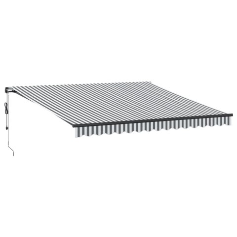 Automatyczna markiza z LED, antracytowo-biała, 400x350 cm