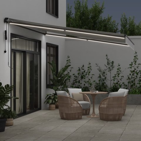 Automatyczna markiza z LED, antracytowo-biała, 400x350 cm
