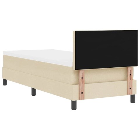 Łóżko sprężynowe z materacem Kremowy 80 x 200 cm tkanina