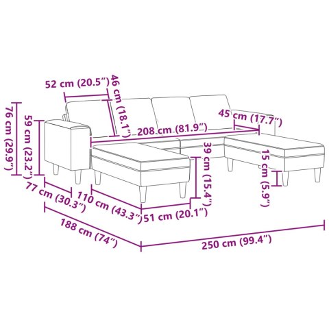 Sofa do salonu 3 pcs Czerwone wino Poliester