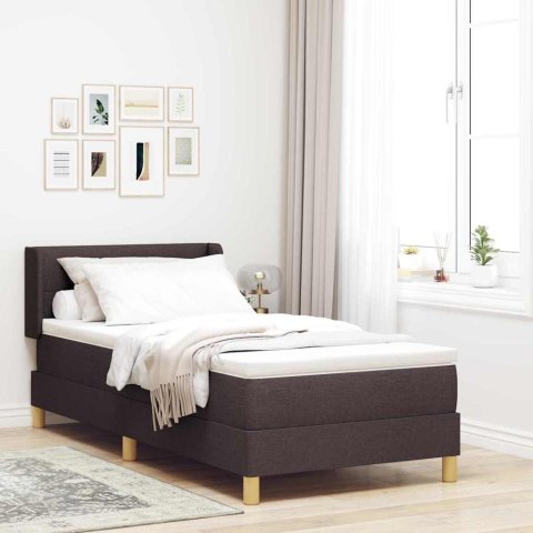 Łóżko sprężynowe z materacem Ciemny brąz 200 x 80 cm Poliester