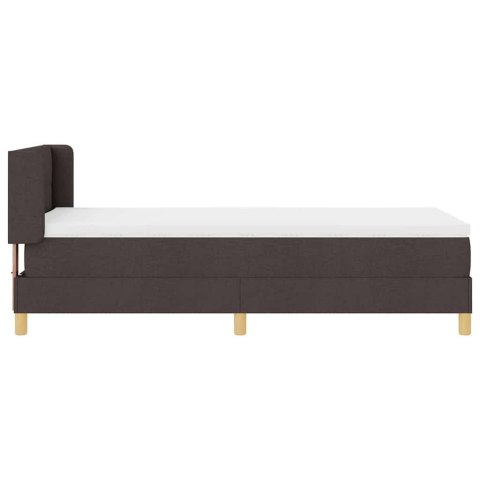 Łóżko sprężynowe z materacem Ciemny brąz 200 x 80 cm Poliester