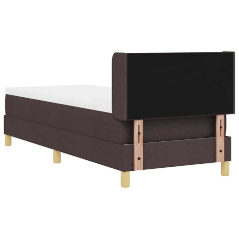 Łóżko sprężynowe z materacem Ciemny brąz 200 x 80 cm Poliester
