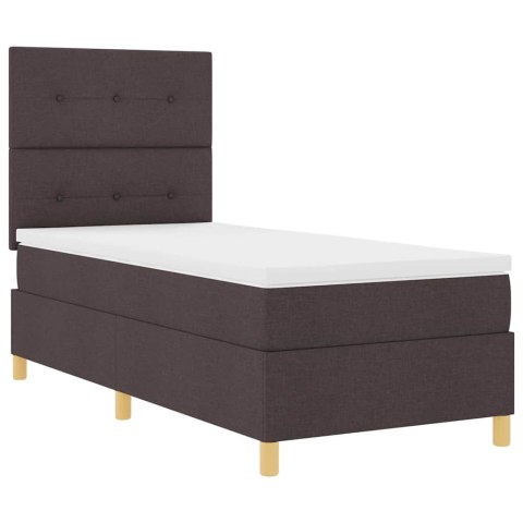 Łóżko z sprężyną LED Ciemny brąz 80 x 200 cm tkanina