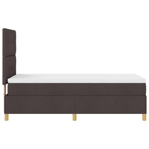 Łóżko z sprężyną LED Ciemny brąz 80 x 200 cm tkanina