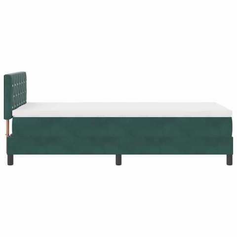 Łóżko z sprężyną LED z LED Ciemna zieleń 90 x 190 cm Aksamit