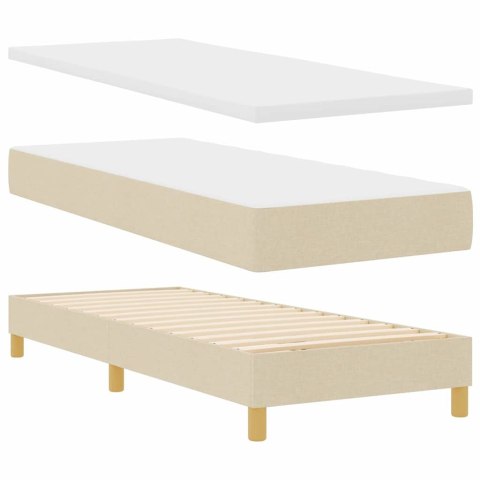 Łóżko z sprężyną LED z materacem Kremowy 80 x 200 cm tkanina
