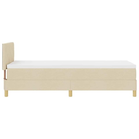 Łóżko z sprężyną LED z materacem Kremowy 80 x 200 cm tkanina