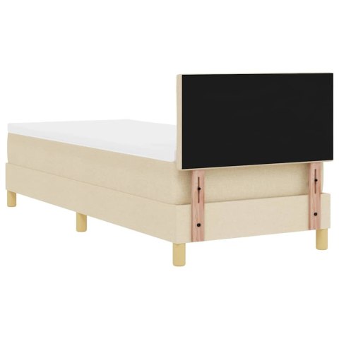 Łóżko z sprężyną LED z materacem Kremowy 80 x 200 cm tkanina