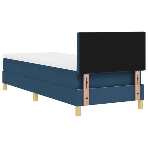 Łóżko z sprężyną LED z materacem Niebieski 80 x 200 cm tkanina