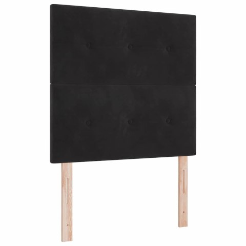 Łóżko z sprężyną LED z materacem Czarny 90 x 190 cm tkanina