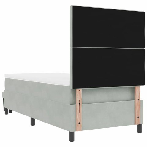 Łóżko sprężynowe z materacem Jasnoszary 90 x 200 cm Aksamit