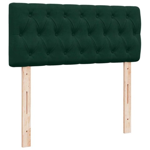 Łóżko otomana z materacem i LED ciemnozielony 120x190cm aksamit