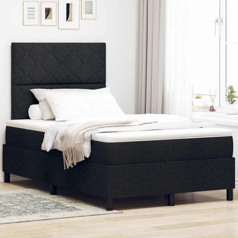 Łóżko sprężynowe z materacem z LED Czarny 120 x 190 cm tkanina