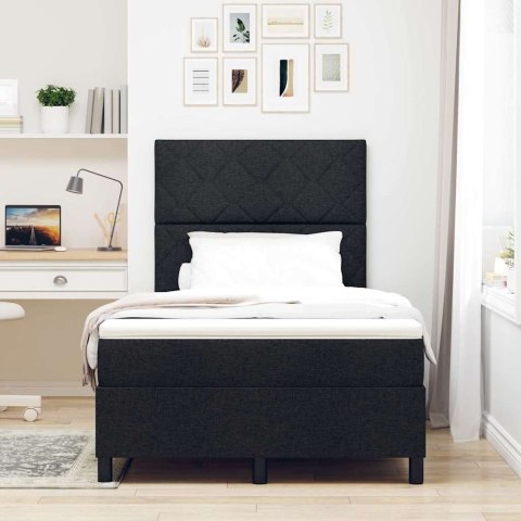 Łóżko sprężynowe z materacem z LED Czarny 120 x 190 cm tkanina